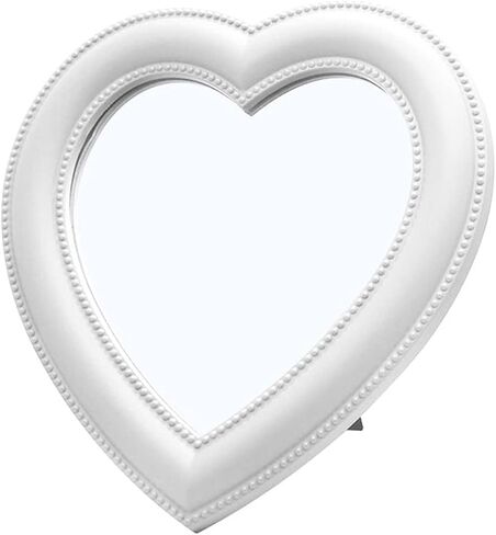 BinaryABC Heart Makeup Mirror Cosmetic Mirror Wall Desktop Small Mirror Bedroom Mirror (Light Pink) in Saudi Arabia