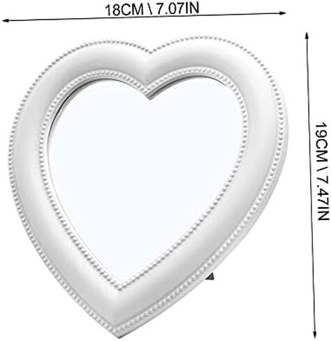 BinaryABC Heart Makeup Mirror Cosmetic Mirror Wall Desktop Small Mirror Bedroom Mirror (Light Pink) in Saudi Arabia