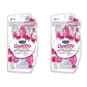 ماكينة حلاقة شيك كواترو للنساء للاستعمال مرة واحدة مع مقبض معطر بتوت العليق، عدد 3 in Kuwait