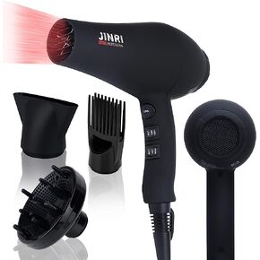 Professional Salon Grade Hair Dryer 1875W, Powerful Fast Drying Pro Negative Ionic & Infrared Blow Dryer, Low Noise Blow Dryer with Diffuser, Concentrator, Comb, 2 Speed & 3 Heat Settings in Saudi Arabia