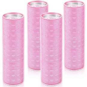 4 Pieces Hair Rollers Self Grip Roller Bangs Aluminium Core Curler Roller Hairdressing Curler for Long Hair Bang Roller Women Hairstyle (Light Pink, 4.7 x 2 Inch)