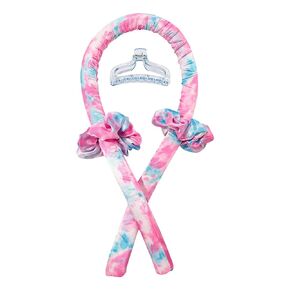 Heatless Curling Rod Headband No Heat Silk Ribbon Curling Rod Hair Roller Curls with Hair Claw Clip Lazy Natural Soft Wave DIY Hair Rollers Styling Tool for Sleep in Overnight (fen-lan)