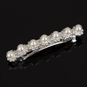Luxury Rhinestone Hair Barrettes Pearl Diamond Hair Clip Temperament Diamond Headdress Ponytail Clip for Women and Girls (Diamond) in Kuwait