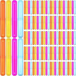 Lallisa 150 Pieces Travel Toothbrush Case Holder Bulk Portable Plastic Dust Proof Breathable Toothbrush Holder for Travel Indoor Outdoor Travel Trip Home Camping School in Kuwait