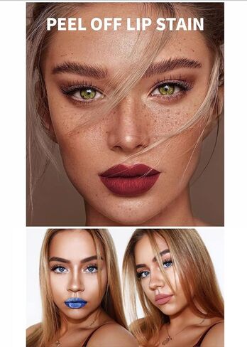 قطعتان من ملمع الشفاه القابل للتقشير، لون شفاه يدوم طويلاً، طلاء الشفاه وشم الشفاه، لون الوشم السحري، لون الشفاه غير اللامع، أحمر الشفاه غير اللامع المقاوم للماء للنساء والفتيات in Kuwait