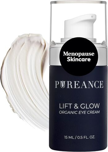 PUREANCE Organic Eye Cream for Dark Circles and Puffiness for Menopausal Skin I Anti Aging Eye Cream for Women with Kakadu Plum I Reduces Dark Circles and Under Eye Bags 0.5 Fl Oz in Saudi Arabia