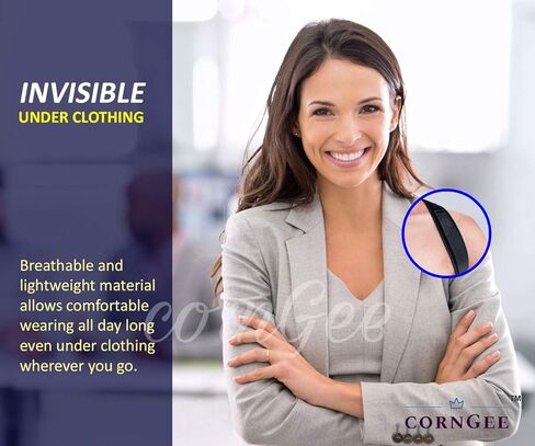 cornGee FDA Registered Posture Corrector for Women Men, Back Posture Corrector Women Men, Unique Design Spine and Back Support, Comfortable Posture Trainer, Adjustable Back Straightener, Posture Corrector Upper Back Brace, Back Brace for Posture Correctio in Kuwait