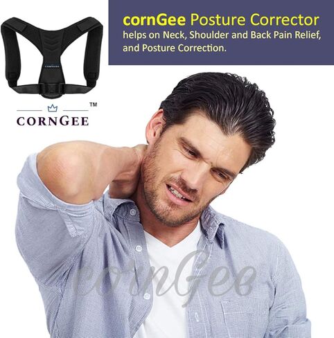 cornGee FDA Registered Posture Corrector for Women Men, Back Posture Corrector Women Men, Unique Design Spine and Back Support, Comfortable Posture Trainer, Adjustable Back Straightener, Posture Corrector Upper Back Brace, Back Brace for Posture Correctio in Kuwait