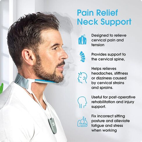 باكبين هيلب دعامة للرقبة، طوق ثوري لعنق الرحم يوفر دعمًا خفيفًا مع كونه جيد التهوية، رائع وخفيف الوزن (ازرق M) in Kuwait
