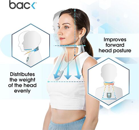 باكبين هيلب دعامة للرقبة، طوق ثوري لعنق الرحم يوفر دعمًا خفيفًا مع كونه جيد التهوية، رائع وخفيف الوزن (ازرق M) in Kuwait