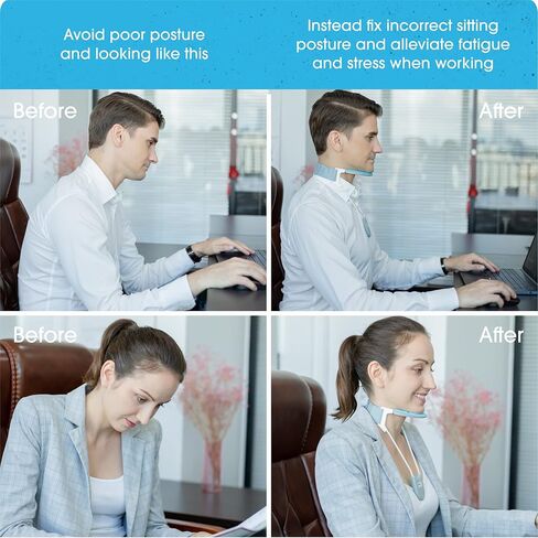 باكبين هيلب دعامة للرقبة، طوق ثوري لعنق الرحم يوفر دعمًا خفيفًا مع كونه جيد التهوية، رائع وخفيف الوزن (ازرق M) in Kuwait