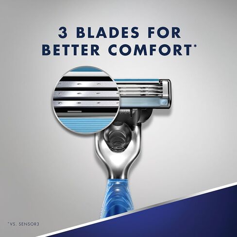 ماكينة الحلاقة جيليت بشفرات ثلاثية للرجال من جيليت مزوّدة بمقبض Handle + 2 Refills in Kuwait