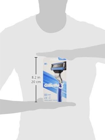 ماكينة الحلاقة جيليت بشفرات ثلاثية للرجال من جيليت مزوّدة بمقبض Handle + 2 Refills in Kuwait