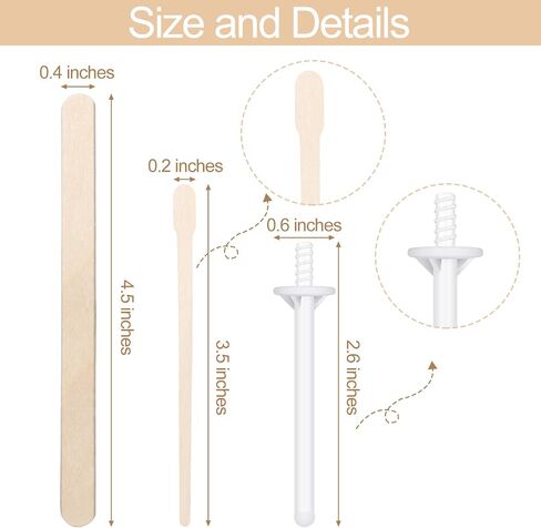 250 Pieces Wax Applicator Sticks Wood Craft Sticks for Hair Removal Eyebrow Wood Spatulas Applicator Large Small Wooden Waxing Sticks and 50 Pieces Nose Wax Applicators Sticks for Nose Hair Removal in Saudi Arabia