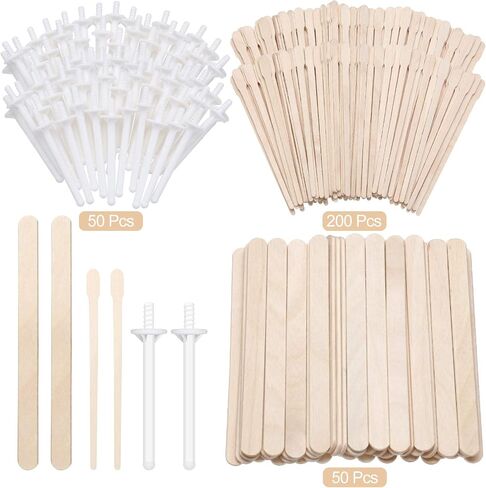 250 Pieces Wax Applicator Sticks Wood Craft Sticks for Hair Removal Eyebrow Wood Spatulas Applicator Large Small Wooden Waxing Sticks and 50 Pieces Nose Wax Applicators Sticks for Nose Hair Removal in Saudi Arabia