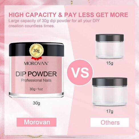 مجموعة مسحوق غمس الأظافر من موروفان - بودرة غمس 3 ألوان 1 أونصة 30 جرام مجموعة مسحوق غمس الأظافر الاحترافية مع طبقة علوية وطبقة أساسية مجموعة مسحوق غمس الأظافر للمبتدئين في فن الأظافر الفرنسي في المنزل in Kuwait