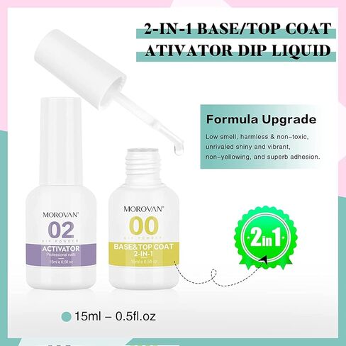 مجموعة مسحوق غمس للأظافر 12 قطعة - مجموعة مسحوق غمس أبيض 30 جرام مع 6 ألوان قاعدة لامعة لطبقة علوية منشطة لأطراف الأظافر مجموعة مسحوق غمس للأظافر الفرنسية، مجموعة مسحوق غمس الأظافر لصالونات التجميل in Kuwait