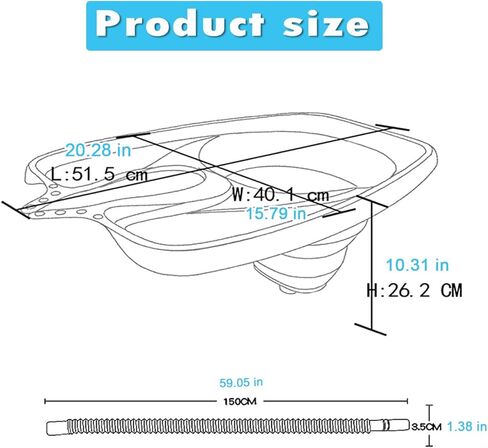 حوض شامبو محمول، صينية غسل الشعر - حوض شامبو طبي للمعاقين والنساء الحوامل وكبار السن والاطفال أثناء الجلوس على الكرسي المتحرك او الكرسي في المنزل in Kuwait