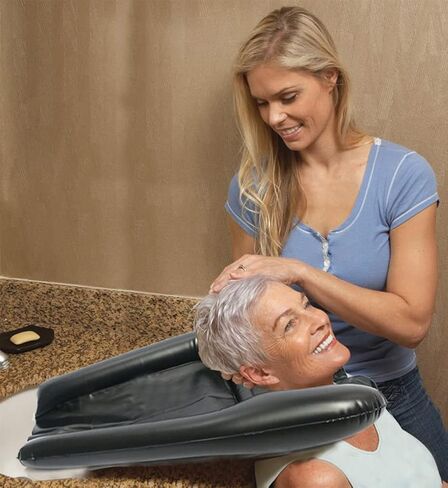 Inflatable Hair Washing Tray for Sink at Home, Portable Shampoo Basin, Inflatable Shampoo Bowl Bed Washing Basin for Elderly Disabled Injured Pregnant, Lightweight Wheelchair Tray for Kitchen Sink in Saudi Arabia