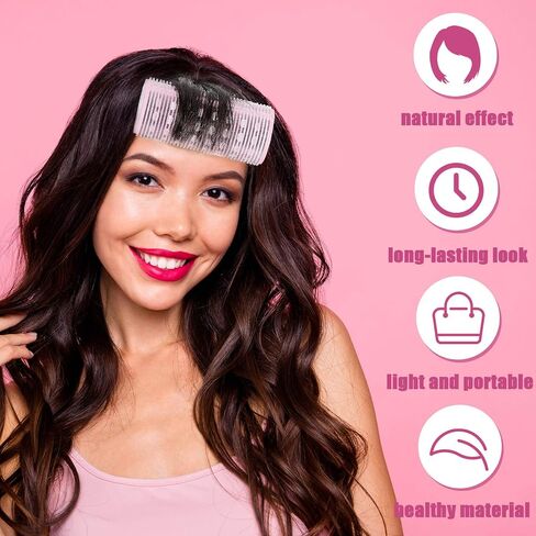 4 Pieces Hair Rollers Self Grip Roller Bangs Aluminium Core Curler Roller Hairdressing Curler for Long Hair Bang Roller Women Hairstyle (Light Pink, 4.7 x 2 Inch) in Kuwait
