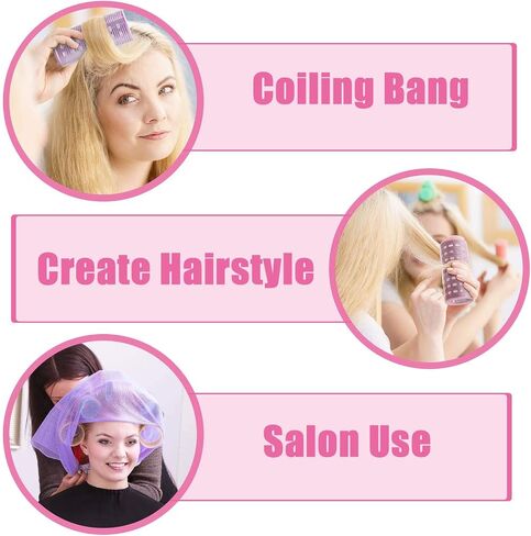 4 Pieces Hair Rollers Self Grip Roller Bangs Aluminium Core Curler Roller Hairdressing Curler for Long Hair Bang Roller Women Hairstyle (Light Pink, 4.7 x 2 Inch) in Kuwait