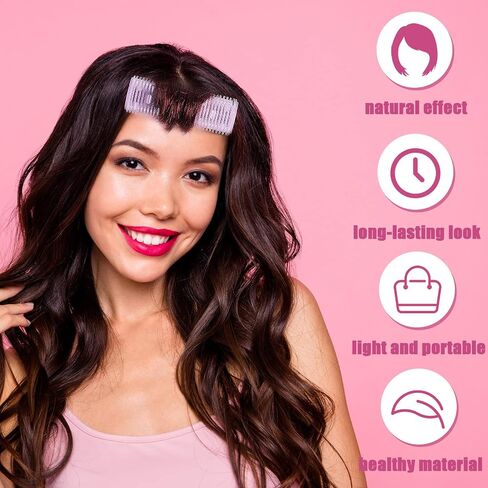 4 Pieces Hair Rollers Self Grip Roller Bangs Aluminium Core Curler Roller Hairdressing Curler for Long Hair Bang Roller Women Hairstyle (Light Pink, 4.7 x 2 Inch) in Kuwait