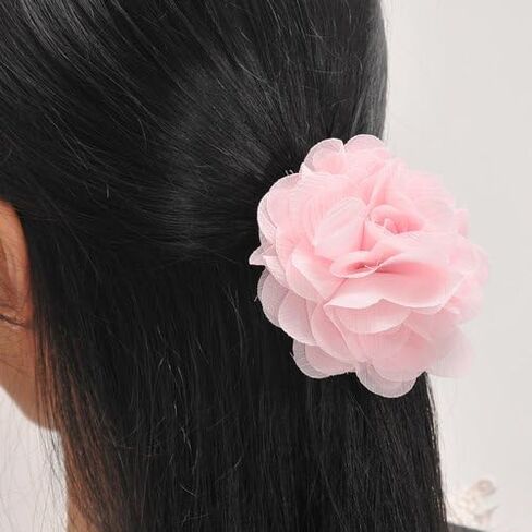 Lady Peony Silk Party Wedding Brooch Corsage Hair Head Clip Headdress Flowers (Pink color) in Saudi Arabia