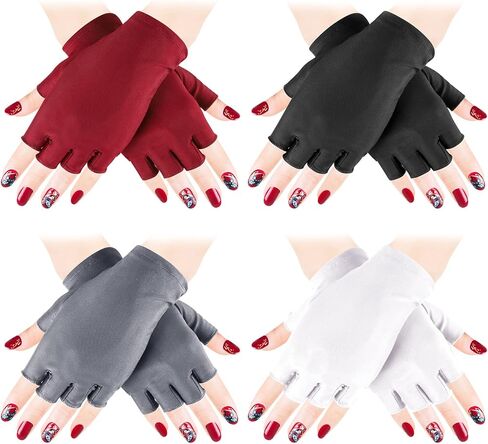 4 Pairs Anti UV Gloves for Nail Lamp Light Manicure Gloves UV Light for Gel Nails, Hand UV Protection Fingerless Gloves for Nail UV lamp in Saudi Arabia