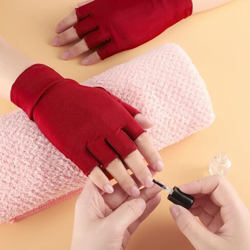 4 Pairs Anti UV Gloves for Nail Lamp Light Manicure Gloves UV Light for Gel Nails, Hand UV Protection Fingerless Gloves for Nail UV lamp in Saudi Arabia