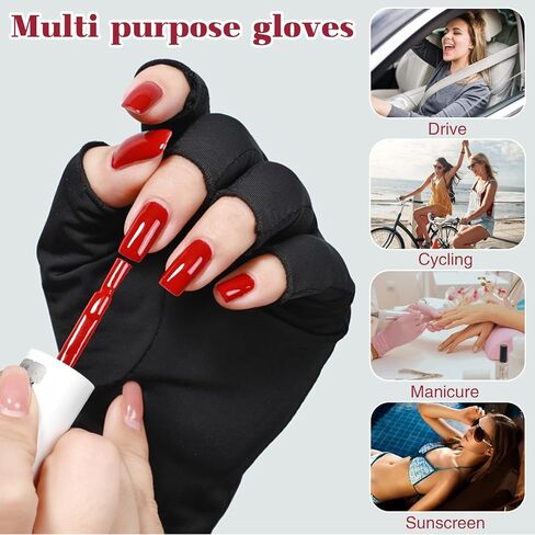 4 Pairs Anti UV Gloves for Nail Lamp Light Manicure Gloves UV Light for Gel Nails, Hand UV Protection Fingerless Gloves for Nail UV lamp in Saudi Arabia