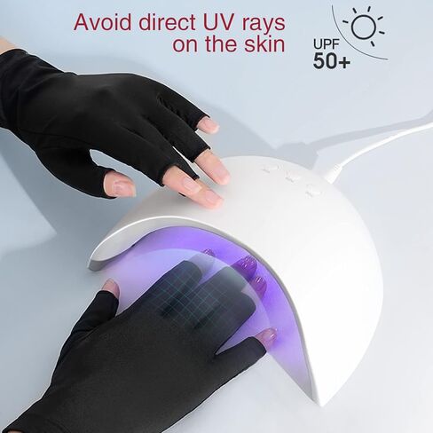 4 Pairs Anti UV Gloves for Nail Lamp Light Manicure Gloves UV Light for Gel Nails, Hand UV Protection Fingerless Gloves for Nail UV lamp in Saudi Arabia