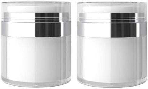 زجاجات توزيع برطمانات مضخة صغيرة بدون هواء من KEAIYYJ، حاوية مرطب للأسفل بحجم مناسب للسفر، حاويات مستحضرات تجميل فارغة قابلة لإعادة الملء لكريم الوجه للعناية بالبشرة، 50 مل/1.7 أونصة، عبوتان in Kuwait