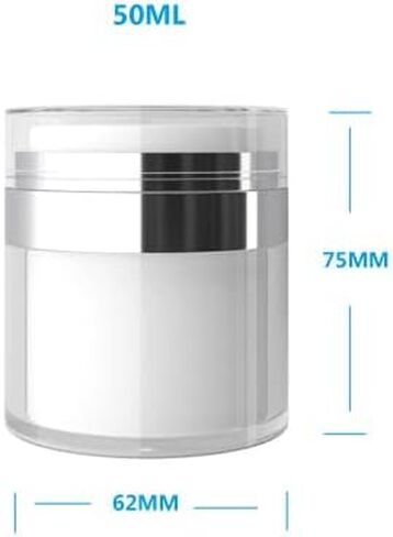 زجاجات توزيع برطمانات مضخة صغيرة بدون هواء من KEAIYYJ، حاوية مرطب للأسفل بحجم مناسب للسفر، حاويات مستحضرات تجميل فارغة قابلة لإعادة الملء لكريم الوجه للعناية بالبشرة، 50 مل/1.7 أونصة، عبوتان in Kuwait