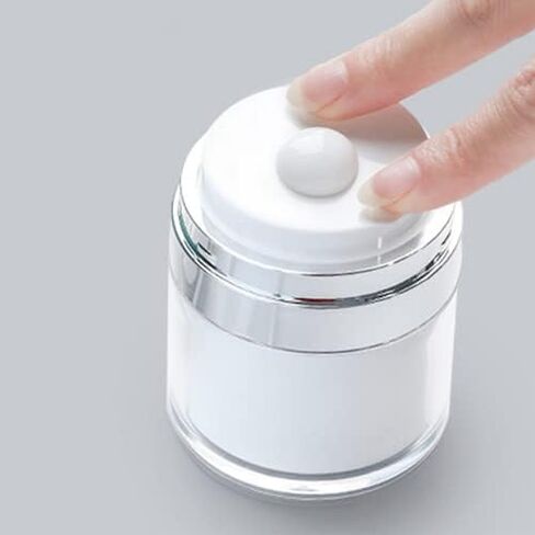 زجاجات توزيع برطمانات مضخة صغيرة بدون هواء من KEAIYYJ، حاوية مرطب للأسفل بحجم مناسب للسفر، حاويات مستحضرات تجميل فارغة قابلة لإعادة الملء لكريم الوجه للعناية بالبشرة، 50 مل/1.7 أونصة، عبوتان in Kuwait