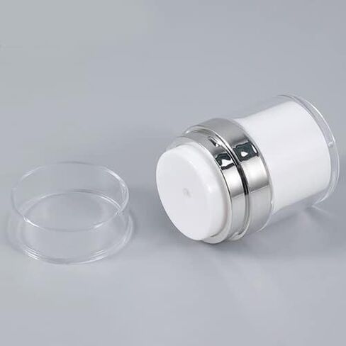 زجاجات توزيع برطمانات مضخة صغيرة بدون هواء من KEAIYYJ، حاوية مرطب للأسفل بحجم مناسب للسفر، حاويات مستحضرات تجميل فارغة قابلة لإعادة الملء لكريم الوجه للعناية بالبشرة، 50 مل/1.7 أونصة، عبوتان in Kuwait