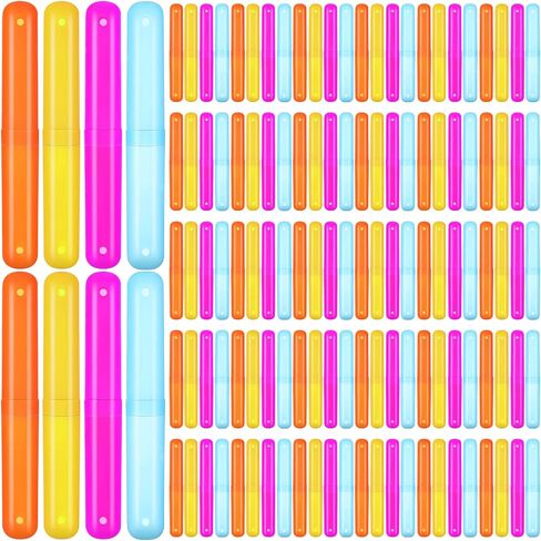 Lallisa 150 Pieces Travel Toothbrush Case Holder Bulk Portable Plastic Dust Proof Breathable Toothbrush Holder for Travel Indoor Outdoor Travel Trip Home Camping School in Kuwait