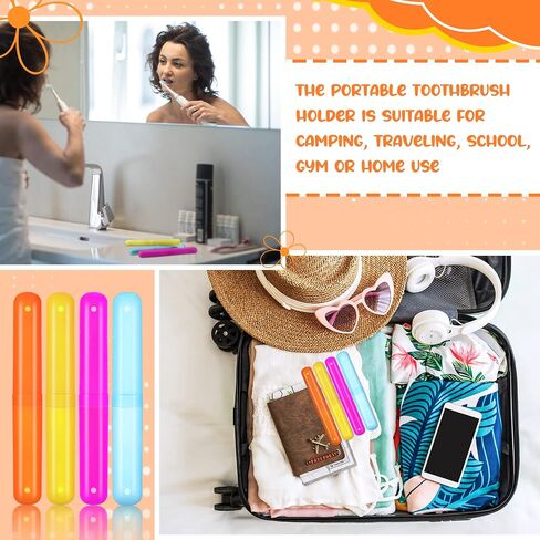 Lallisa 150 Pieces Travel Toothbrush Case Holder Bulk Portable Plastic Dust Proof Breathable Toothbrush Holder for Travel Indoor Outdoor Travel Trip Home Camping School in Kuwait