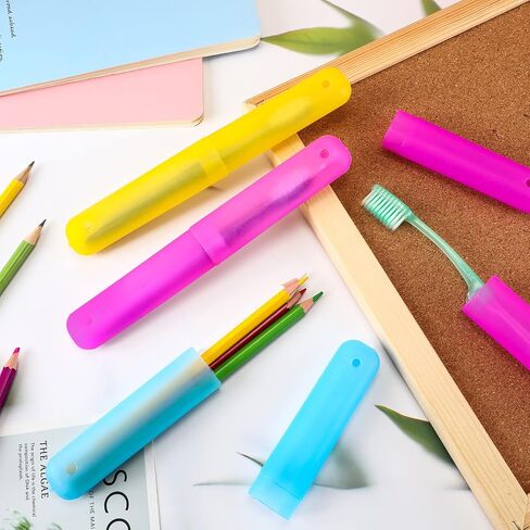 Lallisa 150 Pieces Travel Toothbrush Case Holder Bulk Portable Plastic Dust Proof Breathable Toothbrush Holder for Travel Indoor Outdoor Travel Trip Home Camping School in Kuwait