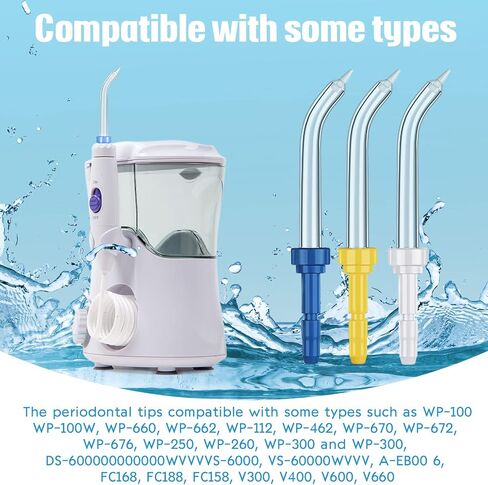 6 Pieces Replacement Periodontal Replacement Tips Compatible with Waterpik 3 Colors Periodontal Tips Dental Water Flosser Replacement Tips Flossing Tips for Water Flossers and Other Oral Irrigators in Saudi Arabia