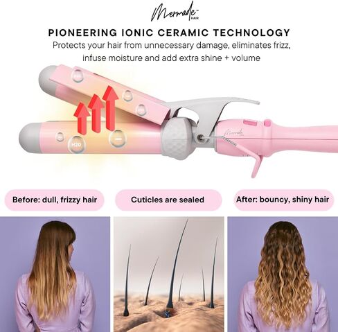 Mermade Hair | 0.9" Cutie Pro Waver | Three Barrel Curling Iron for Beach Waves in Saudi Arabia