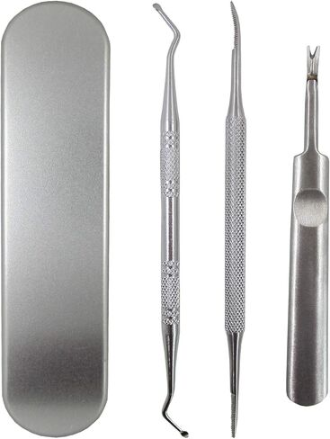 أداة معالجة أظافر القدم الغارزة في الجلد، مبرد إزالة الجلد الميت، مجموعة العناية بالأظافر، مجموعة أدوات العناية بالقدم، أداة دفع شوكة للزوائد اللحمية، منظف أخدود أظافر القدم برأس مزدوج (Life017i) in Kuwait