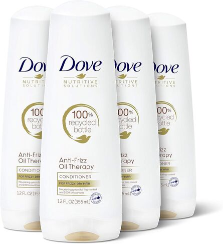 Dove Nutritive Solutions Dry Hair Conditioner for Frizzy Control Oil Therapy with Nutri-Oils Moisturizing Conditioner Formula Smooths Hair, 12 Fl Oz (Pack of 4) in Saudi Arabia