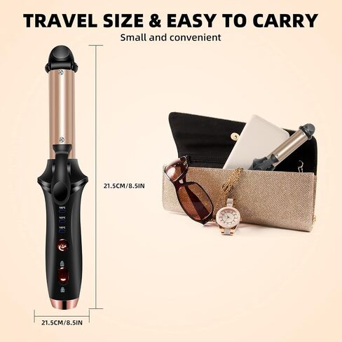 Mini Curling Iron, Cordless Curling Iron, Travel Curling Iron USB Rechargeable Ceramic Curling Wand, Mini Flat Iron with 3 Temp Setting,Hair Curlers for Short Hair,Hair Straightener and Curler 2 in 1 in Saudi Arabia