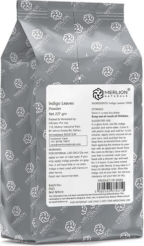Indigo Leaves Powder by Merlion Naturals | Indigofera tinctoria | 227 gm in Kuwait
