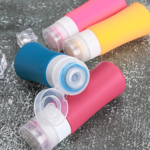 Travel Bottles for Toiletries, Tsa Approved Travel Bottle 3OZ Shampoo Travel Container, BPA Free Leak Proof Travel Tubs Refillable Liquid Travel Accessories for Cometic Shampoo and Lotion Soap in Kuwait
