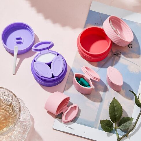 2 Set Travel Containers for Toiletries, Silicone Travel Size Containers with Lid and Spoon, Refillable Leakproof Travel Jars for Creams Travel Accessories Kit for Cosmetic Makeup Dispensers, 2 Colors in Saudi Arabia