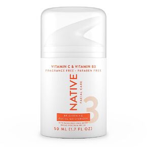Native Brightening Daily Facial Moisturizer Gentle Face Lotion Hydrating Cream for Women and Men with Vitamin C B3 & SPF 30 Lightweight Non Greasy Formula - 1.7 fl oz