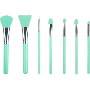 7 Pcs Silicone Brush applicator kit for UV Resin Epoxy Art Crafting and Cream Makeup Products (Mint Green)