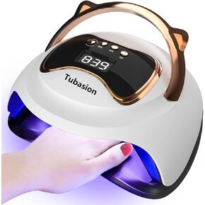 Tubasion UV Light للأظافر، أحدث 2023 مصباح LED للأشعة فوق البنفسجية سريع المعالجة بقدرة 120 وات مع 4 شاشة LCD مؤقتة، مستشعر تلقائي، مساحة كبيرة محمولة. ضوء أظافر احترافي لطلاء الأظافر الجل في صالون المنزل in Kuwait