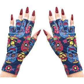 ManiGlovz - Anti UV Gloves for Gel Manicures Using Gel Lamp Dryers, Driving, Lounging and More, Fingerless Gloves That Shield Skin from the Sun and Nail Lamp, Outdoor Gloves, Hard Core Print in Saudi Arabia